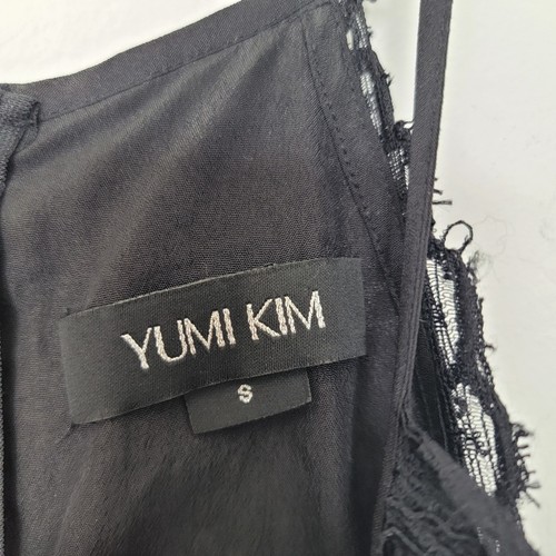 Yumi Kim Black Whimsigoth Lace Mesh Indie Fairy Halter Midi Dres - photo 3