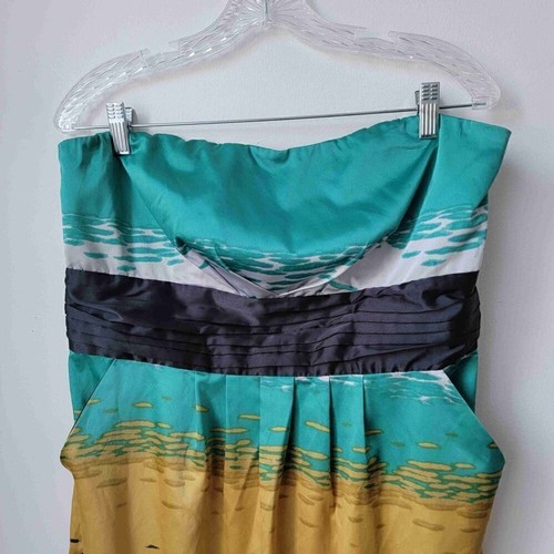 The Limited Womens Strapless Multi Color Pleated Silk Dress Size - photo 2