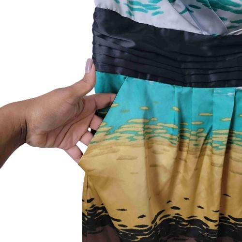 The Limited Womens Strapless Multi Color Pleated Silk Dress Size - photo 3