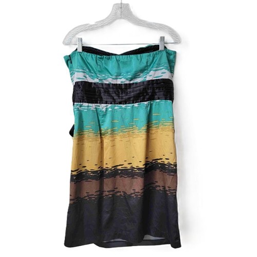The Limited Womens Strapless Multi Color Pleated Silk Dress Size - photo 4