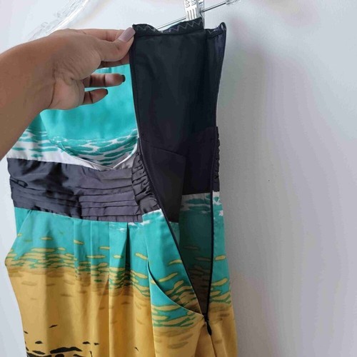 The Limited Womens Strapless Multi Color Pleated Silk Dress Size - photo 5