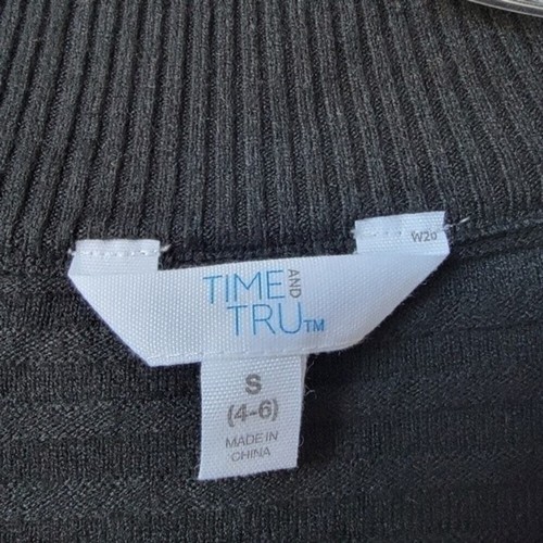 Time AND TRU Black V- Neck Oversized Knit Sweater Size Small - photo 3
