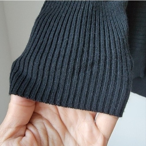 Time AND TRU Black V- Neck Oversized Knit Sweater Size Small - photo 5
