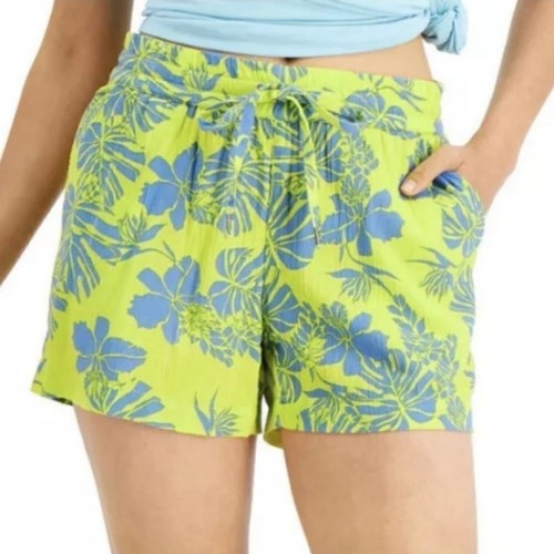STYLE & CO Mid Rise Tie Waist Yellow Breeze Shorts Size Small - photo 2