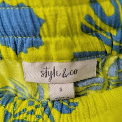 STYLE & CO Mid Rise Tie Waist Yellow Breeze Shorts Size Small - photo 4