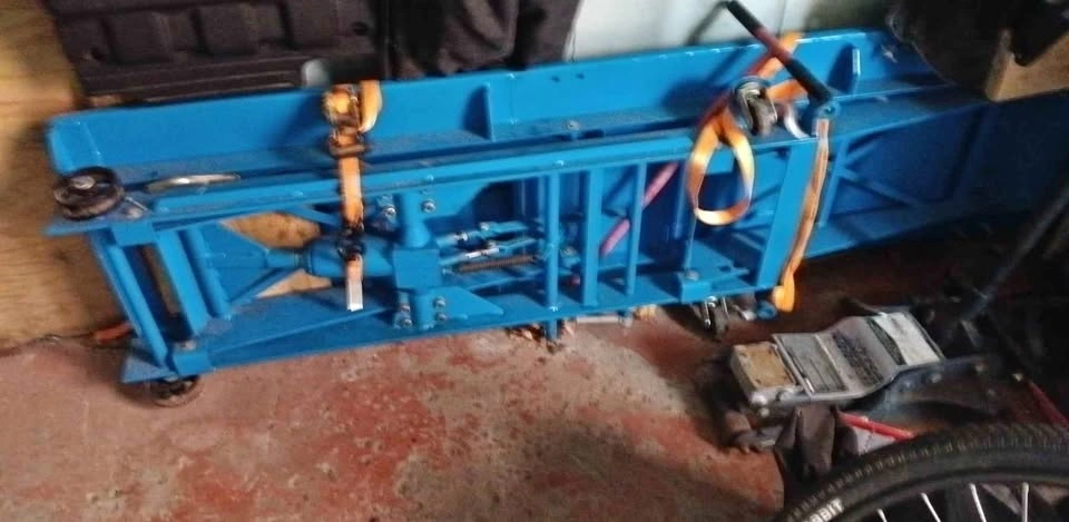 Blue scissor lift jack
