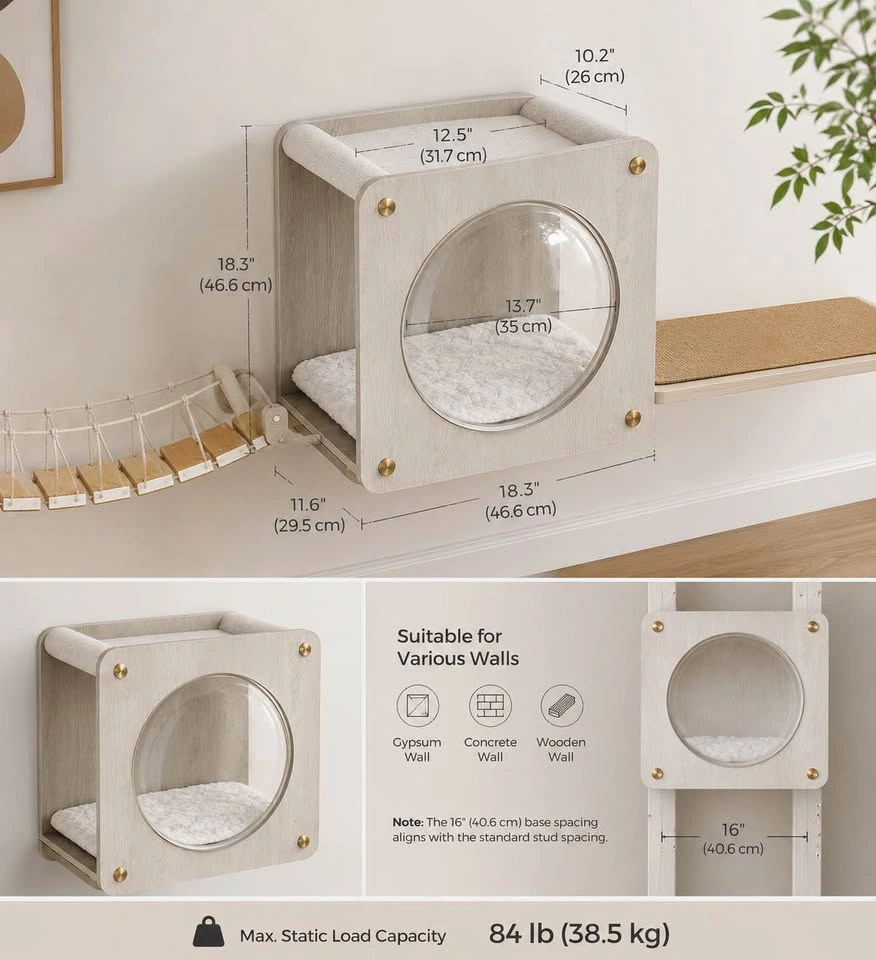 Brand New Clickat Wall-Mounted Cat Cave with Bubble Window - photo 4