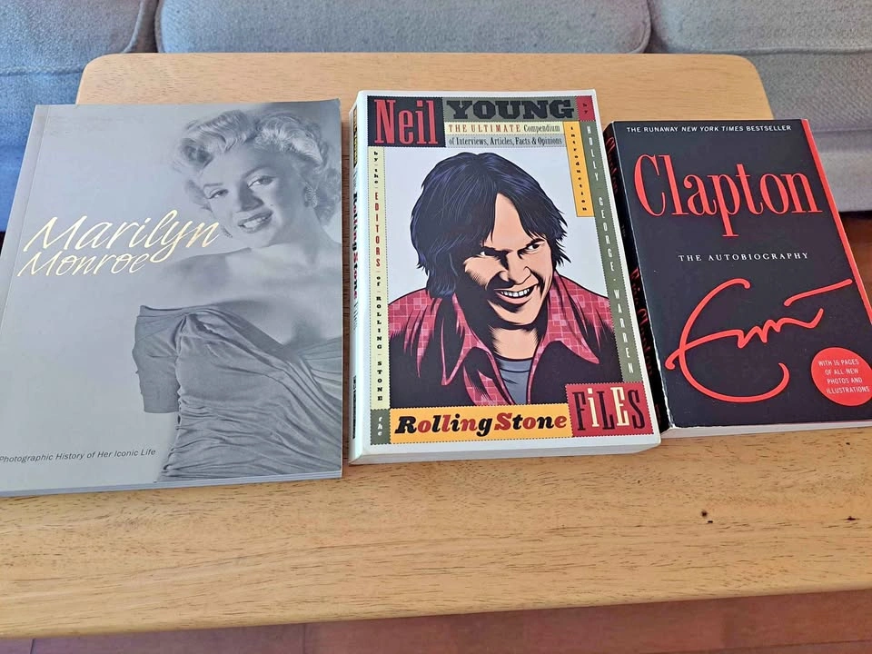 Celebrity/Rock & Roll Books: Marilyn Monroe, Eric Clapton, Neil