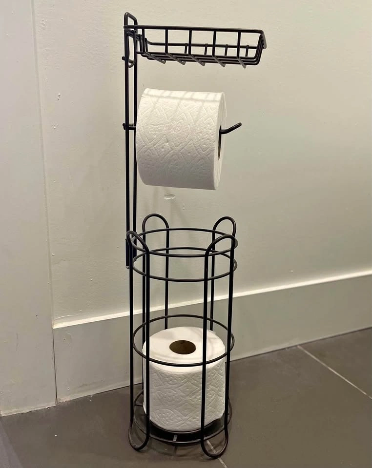 Freestanding Toilet Paper Holder with Storage Basket