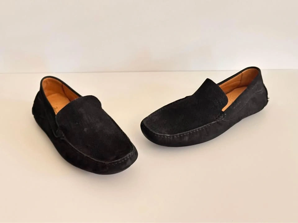 Massimo Matteo - Black Suede Penny Driver Loafers
