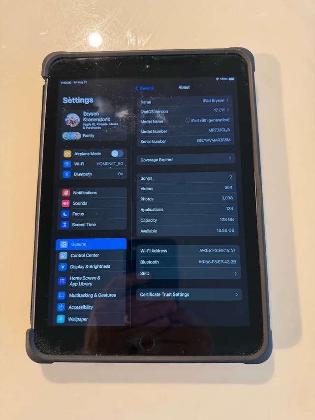 Apple iPad 6th Generation 128GB