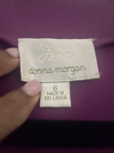 Donna Morgan Purple Solid Belted Tie Dolman Short Sleeve Dress - photo 2