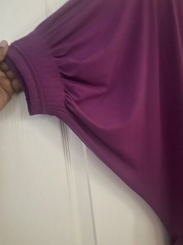 Donna Morgan Purple Solid Belted Tie Dolman Short Sleeve Dress - photo 3
