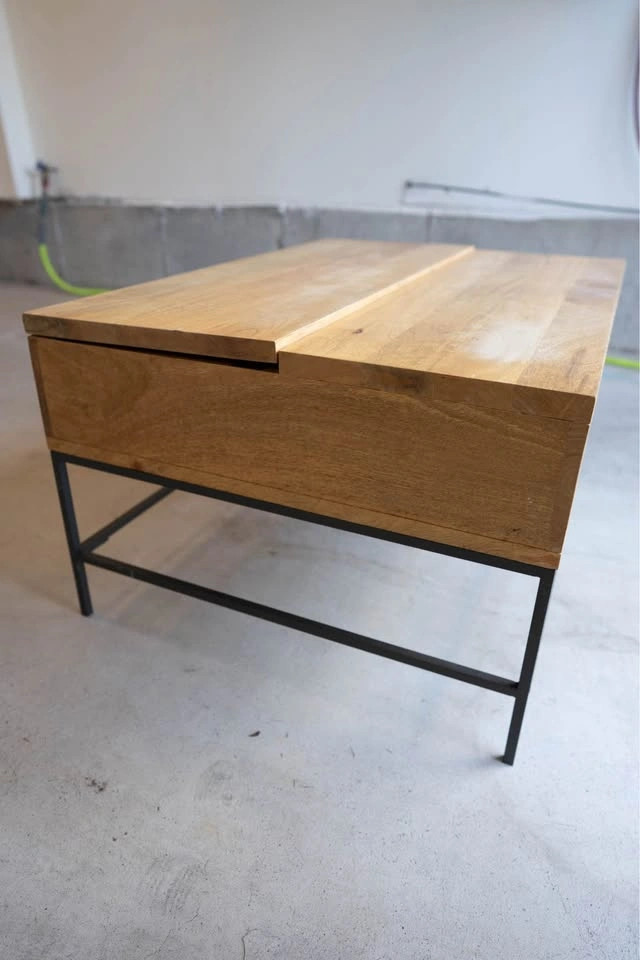 Industrial Solid Wood Storage Pop-Up Coffee Table 36” - photo 5