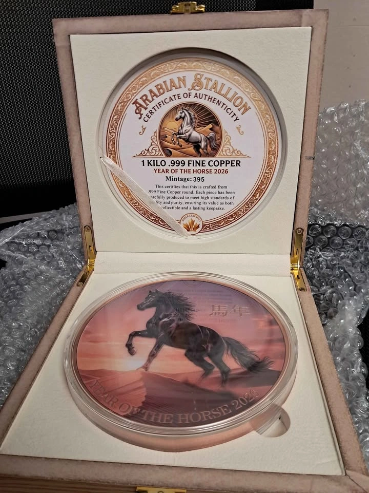 Maple Leaf Mint 1 Kilo .999 Fine Copper Arabian Stallion - photo 5