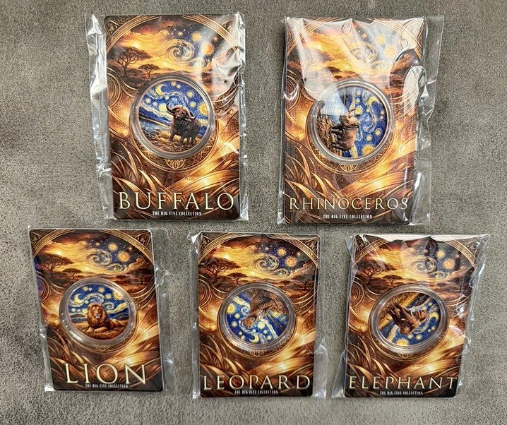 2026 African Big Five Starry Night Fusion 5 x 1 oz Copper Set