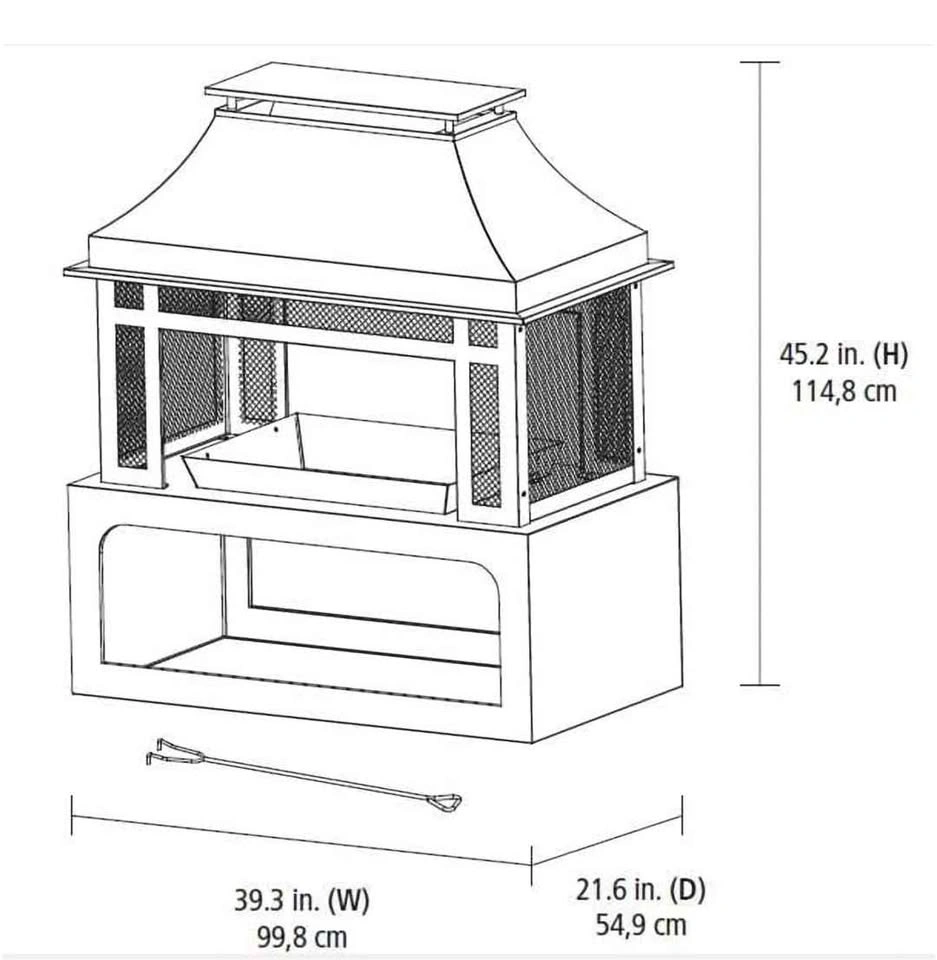 Brand New Hometrends Steel Outdoor Fireplace - photo 2
