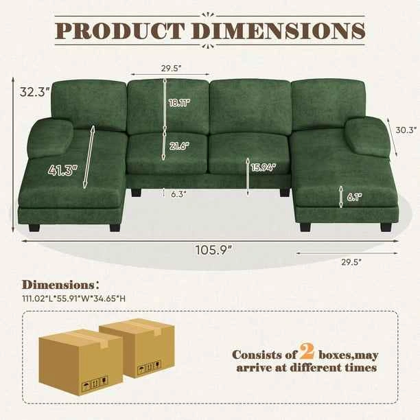 Brand New U-Shaped Chenille Sectional Sofa - photo 5