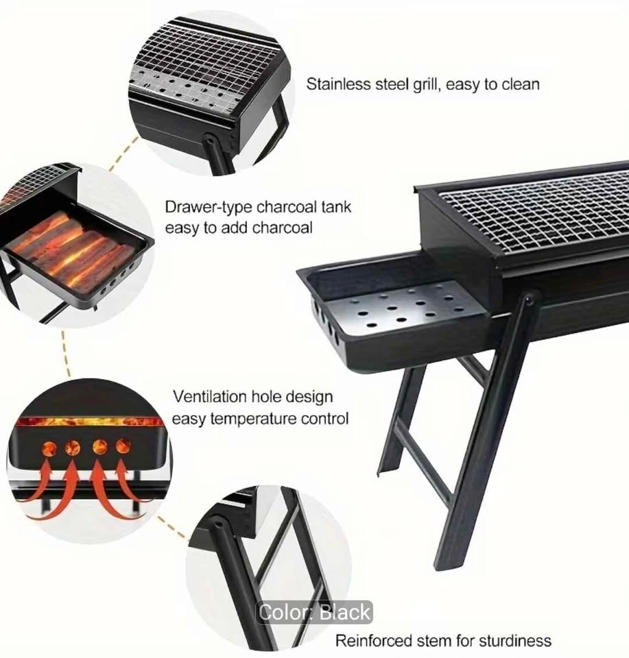 Brand New Heavy-Duty Portable Stainless Steel Charcoal Grill - photo 4