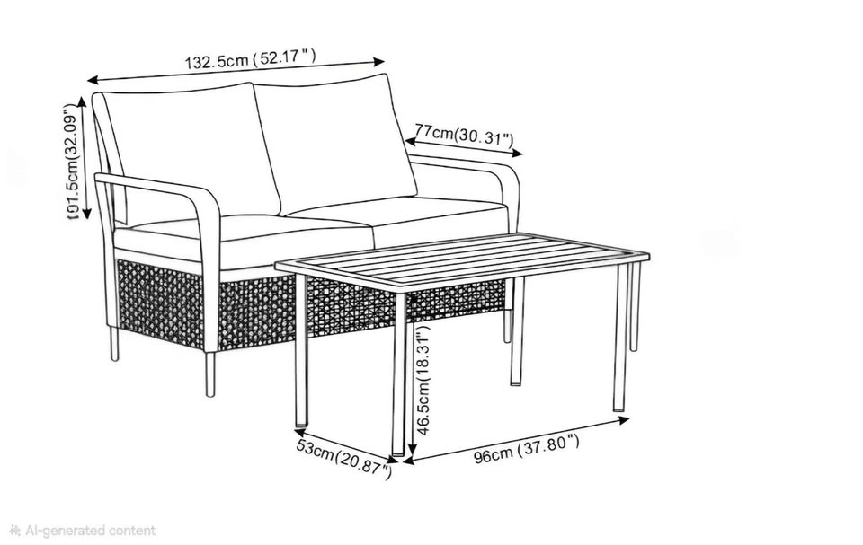 Brand new 2pc patio wicker set. Assembled. Pickup in Spruce Grov - photo 2