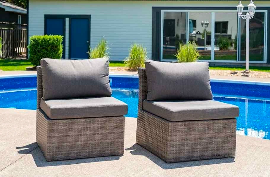 Brand New 6 Napa Wicker Outdoor Patio Armless Club Chairs - photo 2