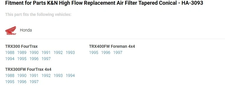 NEW K&N HA-3093 HIGH FLOW AIR FILTER - photo 2