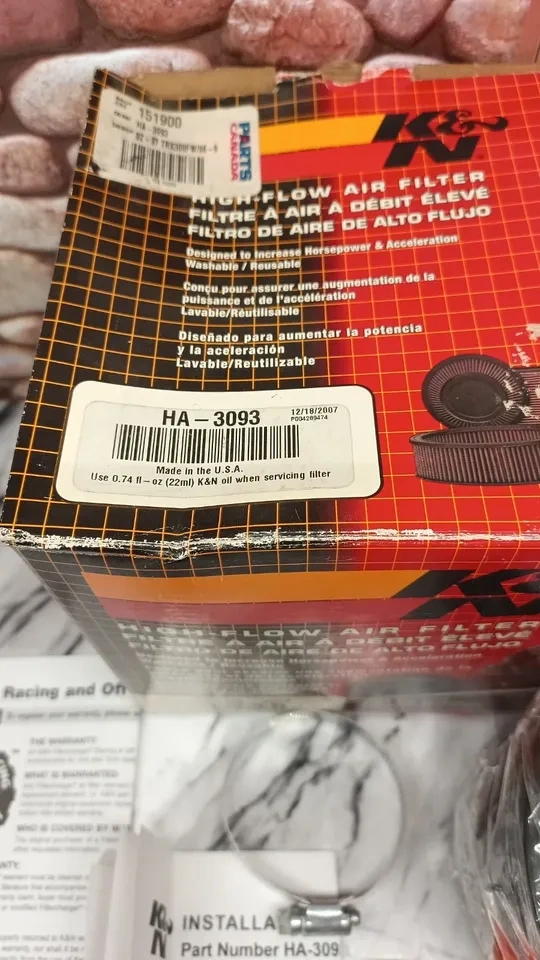 NEW K&N HA-3093 HIGH FLOW AIR FILTER - photo 3