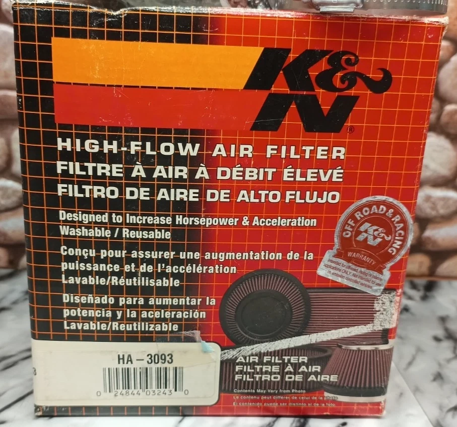 NEW K&N HA-3093 HIGH FLOW AIR FILTER - photo 5