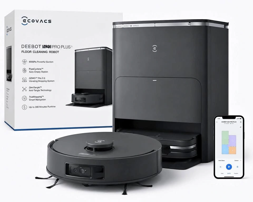 ECOVACS DEEBOT N20 Pro Plus Robot Vacuum & Mop – Auto Empty