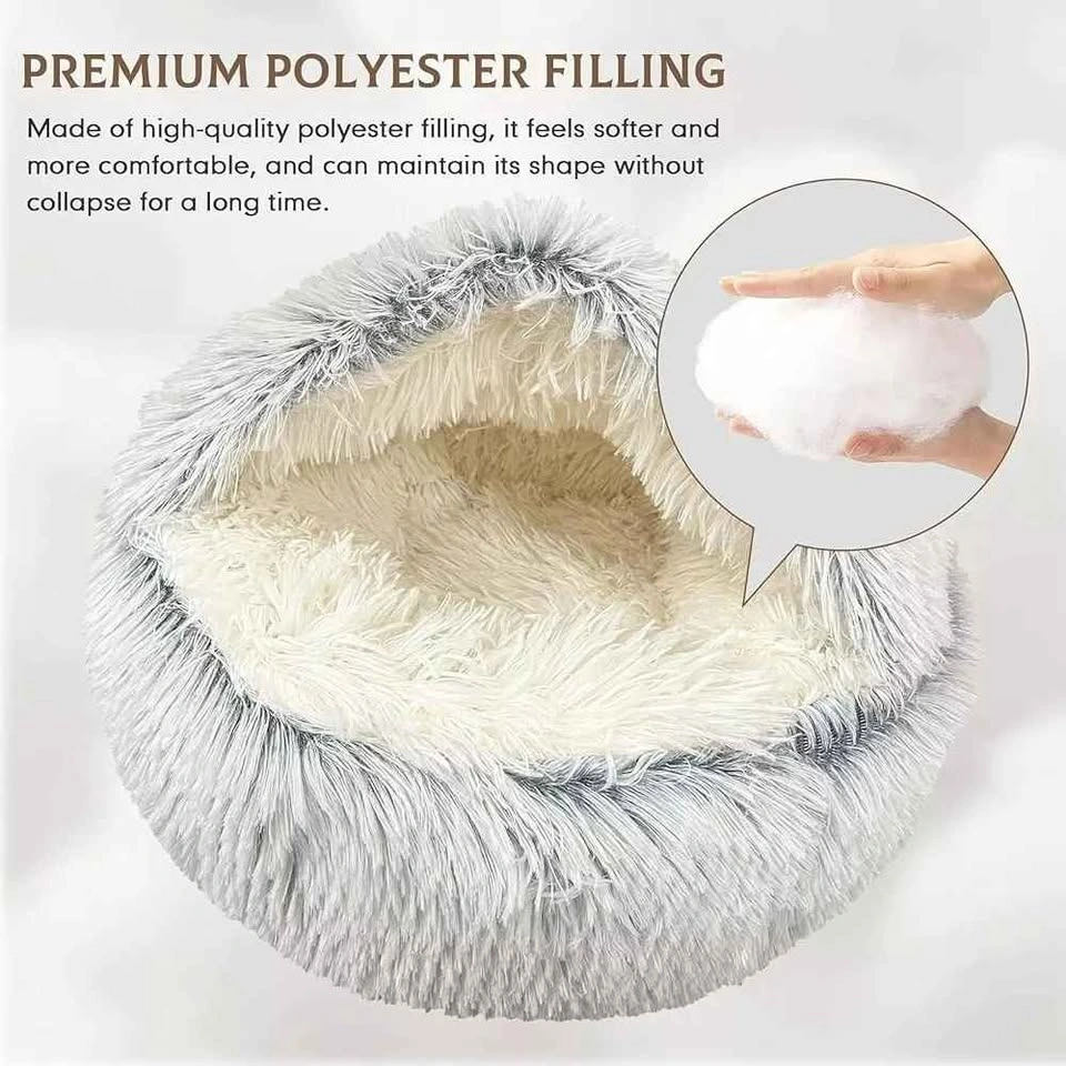 Plush Hooded Pet Bed - photo 3