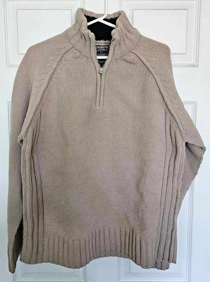 Kensington Eastside Men's 1/4 Zip Textured Knit Sweater - Size L