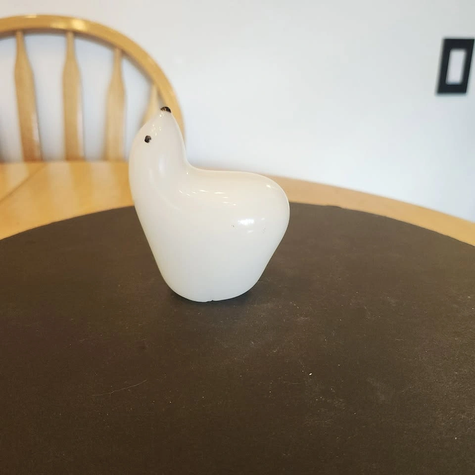 Polar Bear Figurine, White Art Glass, Decor, Paperweight - photo 3