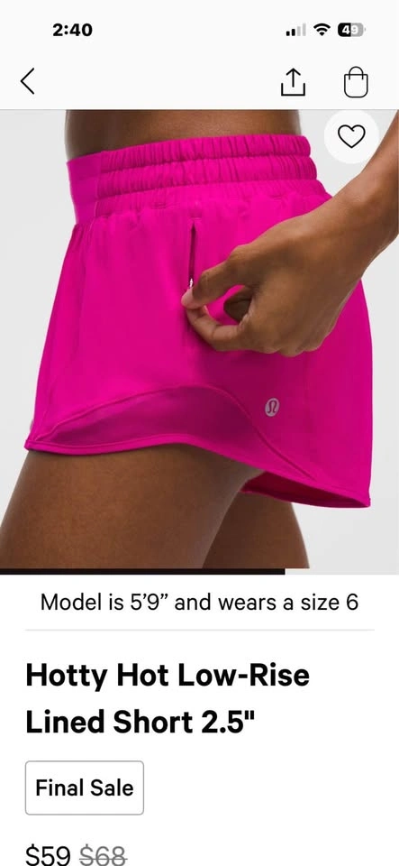 Lululemon Hotty Hot shorts size 2 and Crop Top - photo 4
