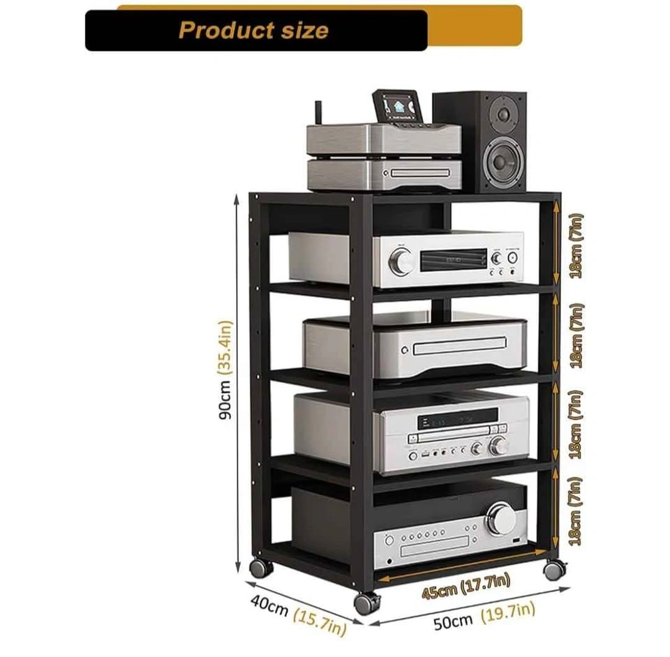 5 Tier AV Media Stand Audio Rack Tower Cabinet - photo 4