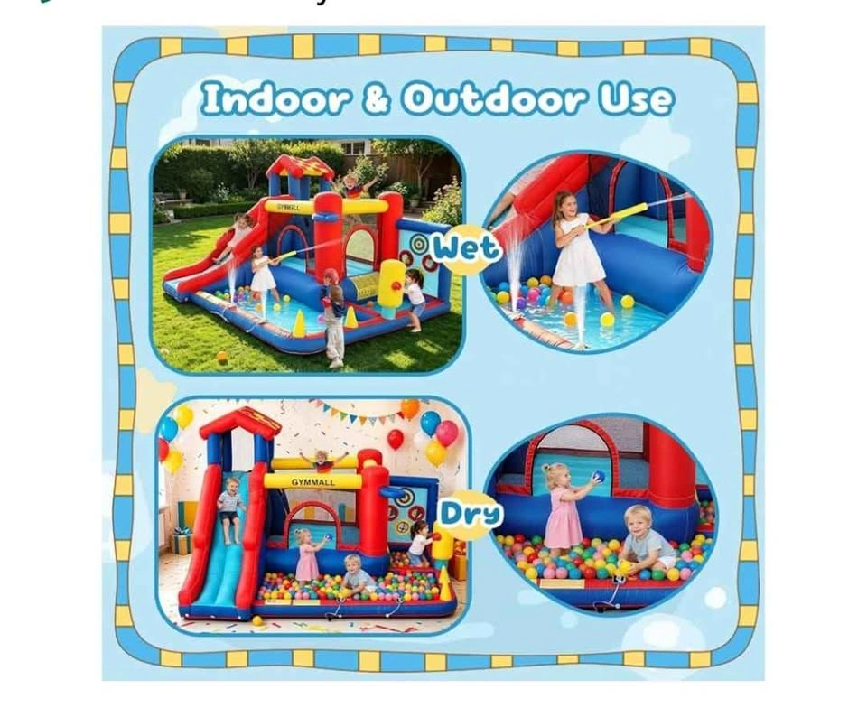 Inflatable Bounce Castle for Kids, 8-in-1 Play Equipment - photo 3