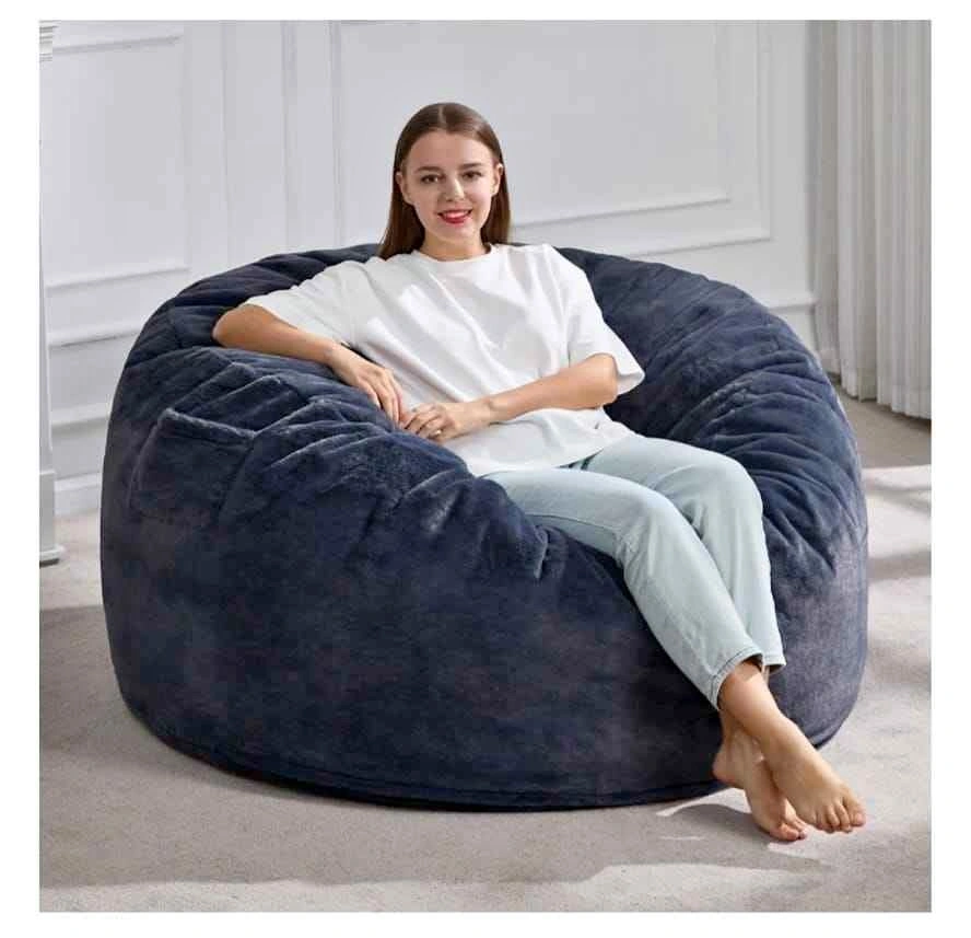 Brand New 4FT Adult Bean Bag Chair - Dark Grey
