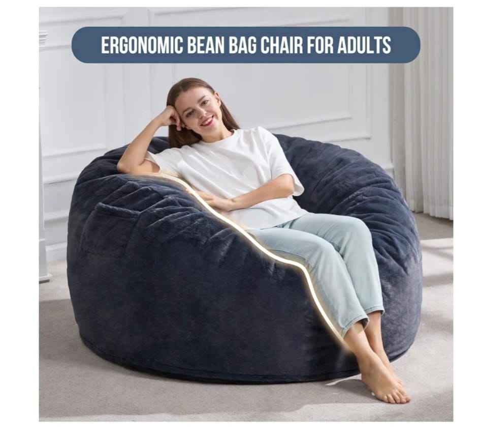 Brand New 4FT Adult Bean Bag Chair - Dark Grey - photo 4
