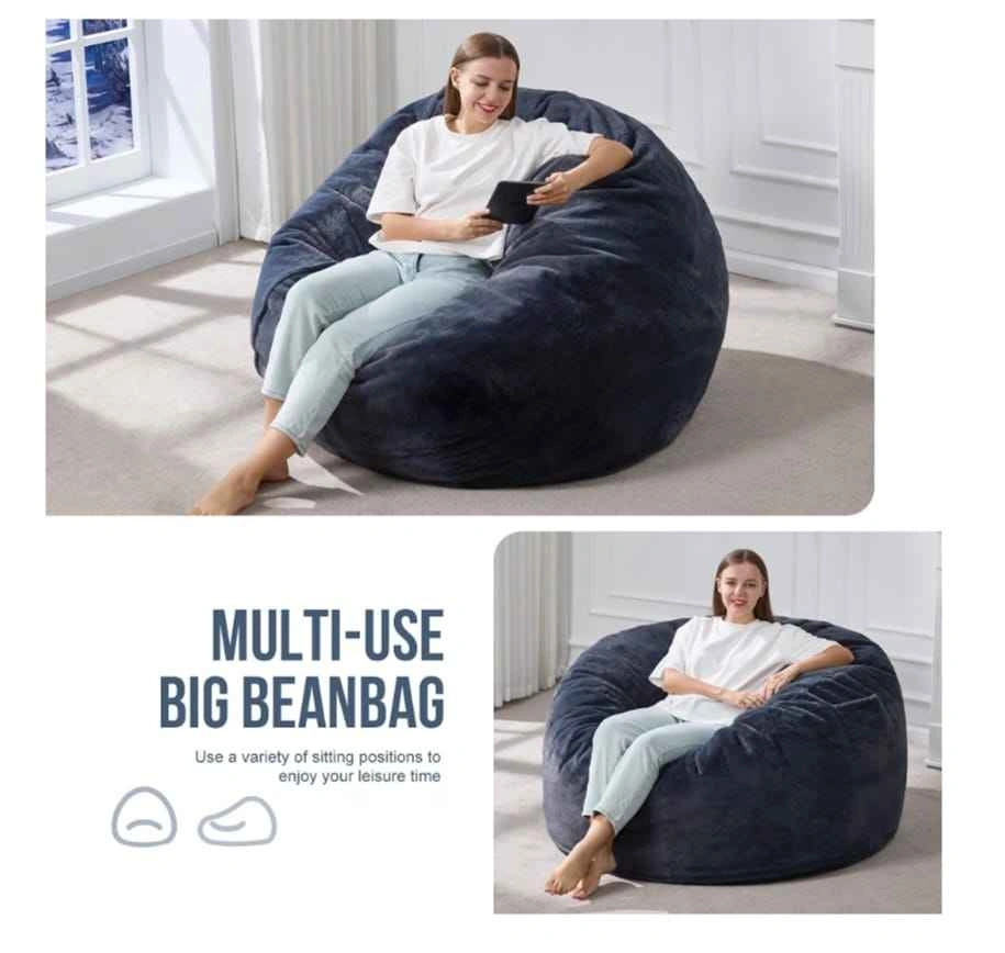 Brand New 4FT Adult Bean Bag Chair - Dark Grey - photo 5