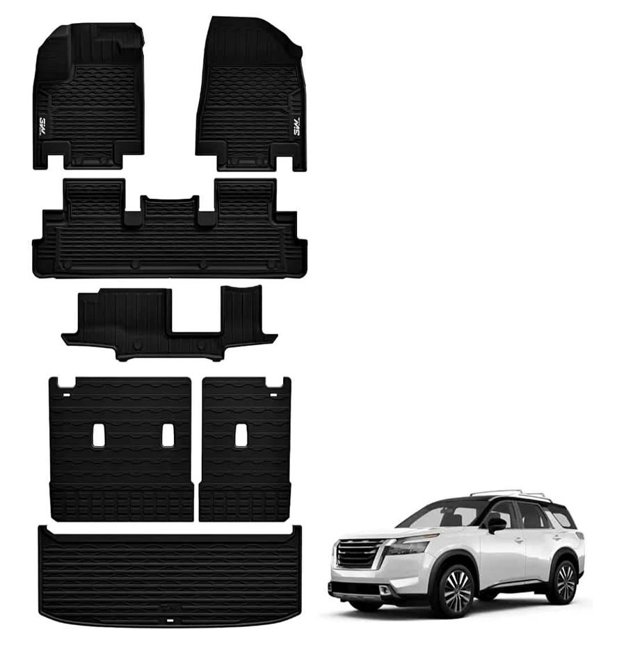 3W Premium All-Weather Floor & Cargo Mat Set for Nissan Pathfind