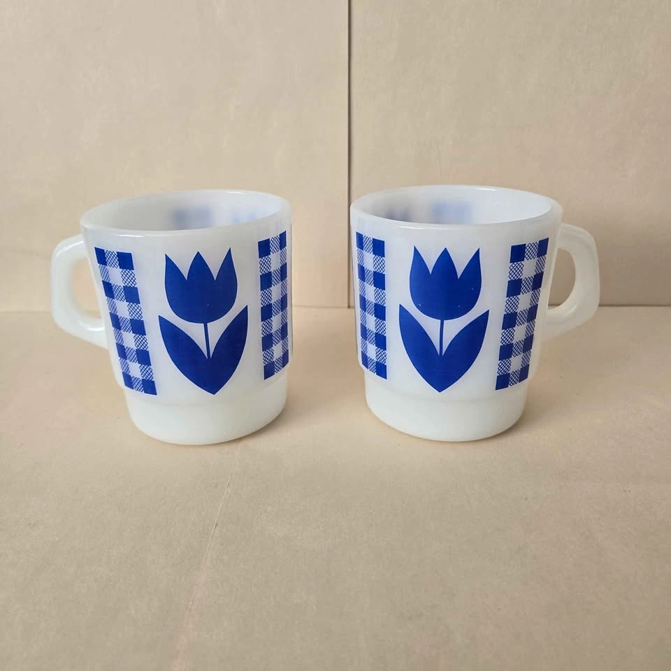 Vintage Termocrisa Milk Glass Mugs
