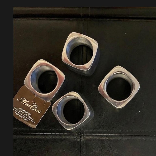 Max Cera Square Metal Napkin Rings - photo 2