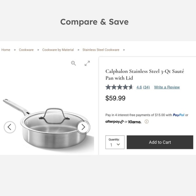 Calphalon Tri-Ply Stainless Steel 3-Quart Sauté Pan - photo 4