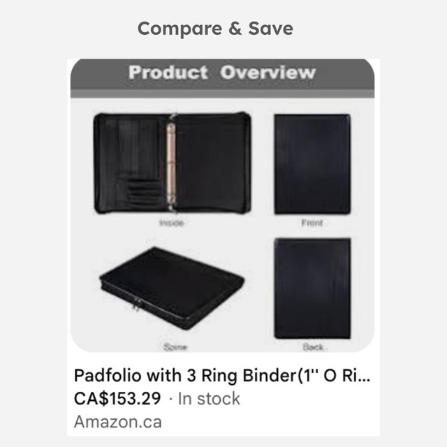 Scotiabank Leather 3-Ring Binder Padfolio - photo 4