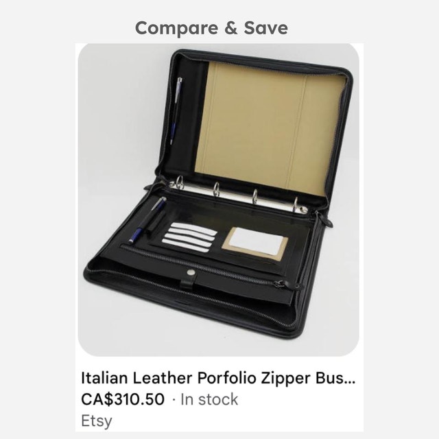 Scotiabank Leather 3-Ring Binder Padfolio - photo 5