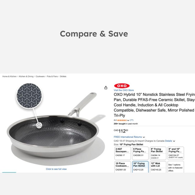 12.5" Steel Honeycomb Non-Stick Skillet Wok - photo 3