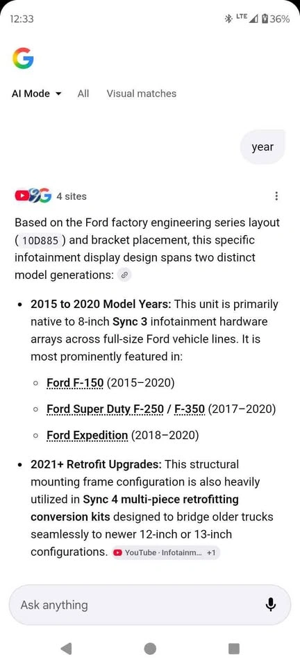 Ford infotainment display 2009-2014 - photo 5