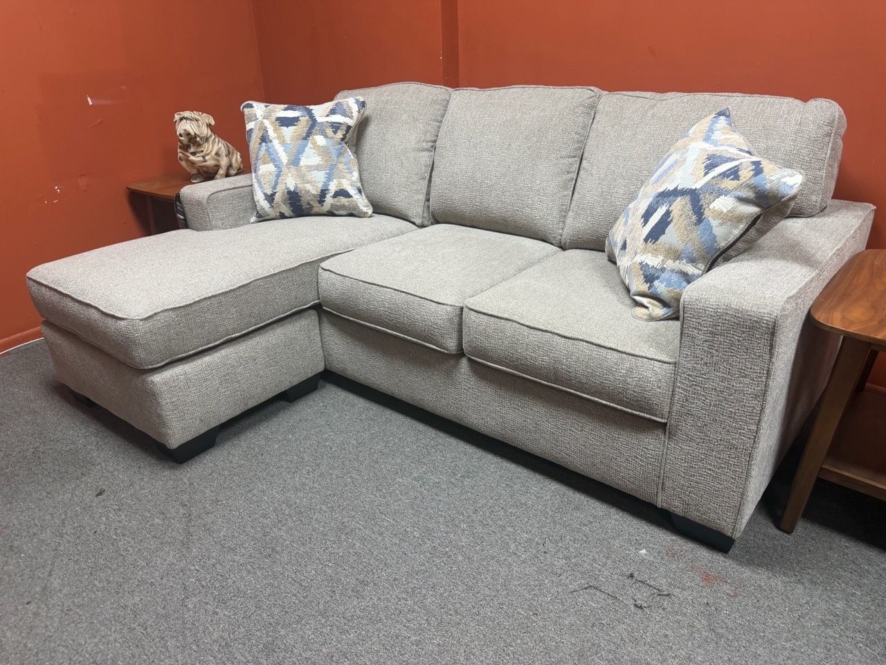 Gray Fabric Sectional Sofa with Chaise - photo 2