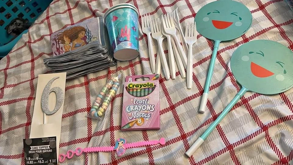 Assorted Kids' Party Supplies, Toys, and Activity Books (lot)