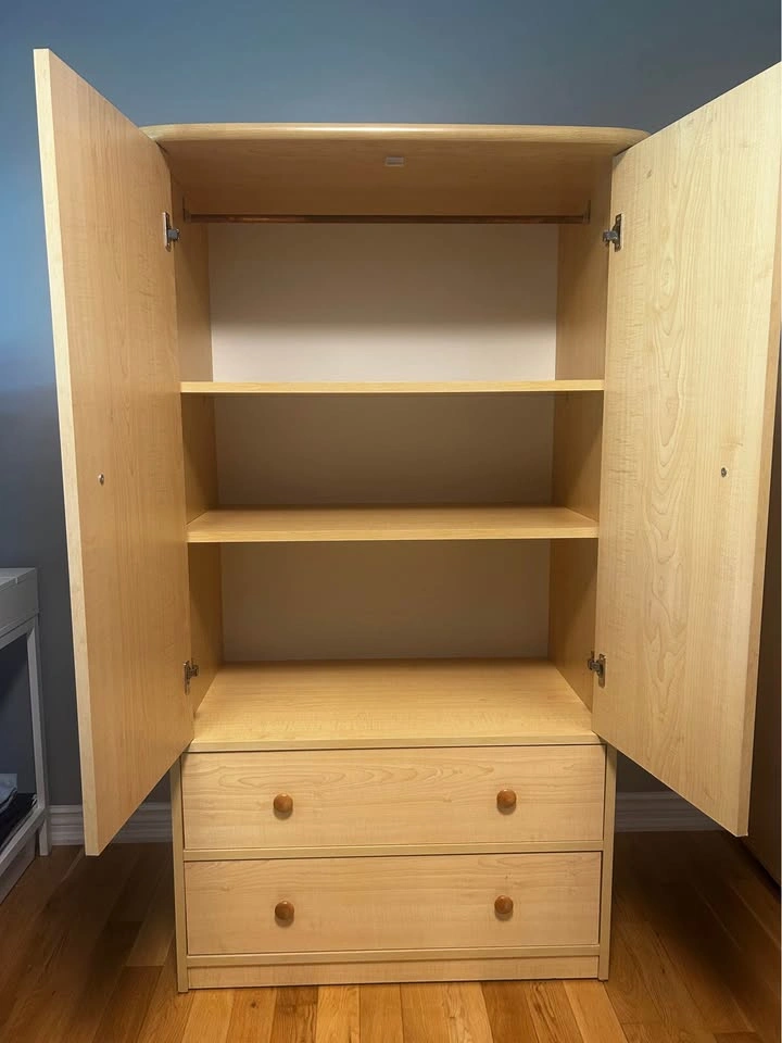 Modern Maple Wood Armoire / Wardrobe with Drawers - photo 2