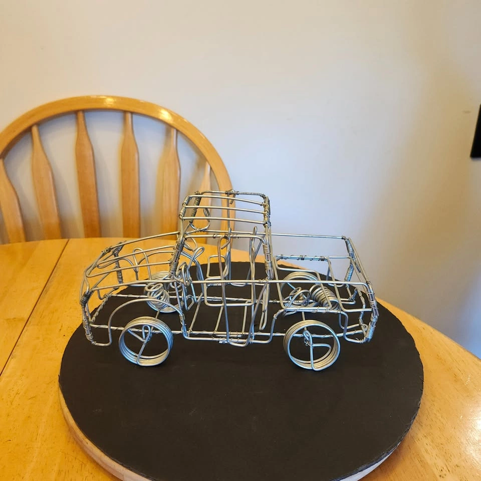 Wire Pick Up Truck, Hand Crafted, Decor - photo 3